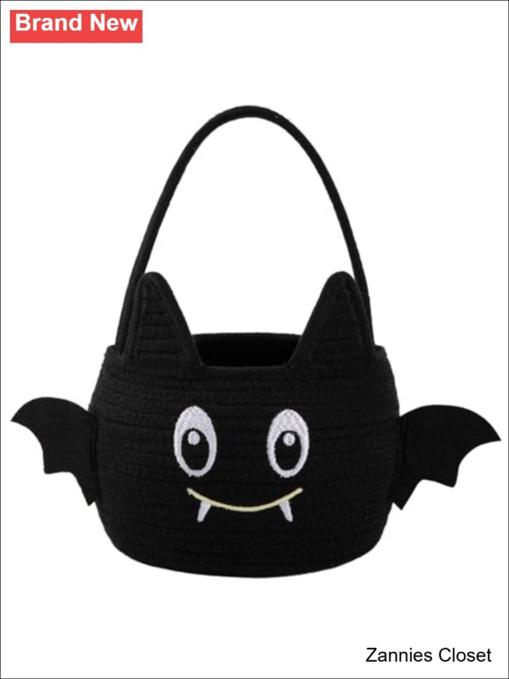 👻 OIASKET Cotton Halloween Bat Basket Tote for Kids Trick or Treat